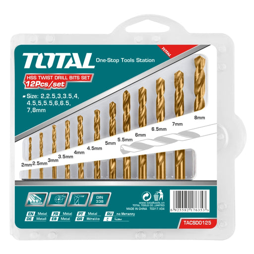 Set de brocas para metal HSS 12pzas TOTAL - Total Tools