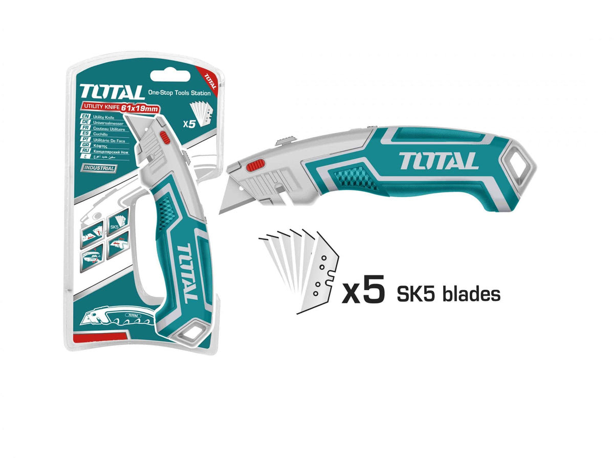 Cuchillo Cartonero Retráctil 180mm Total Tools | Alta Precisión y