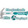 Martillo de Orejas 20oz Mango de Fibra Vidrio