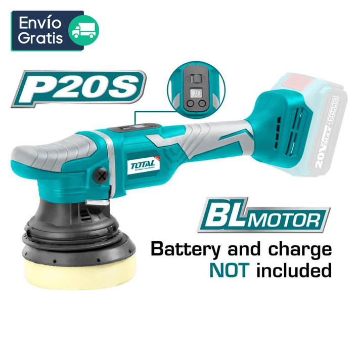 Pulidora inalámbrica Motor sin carbones 125MM 20V TOTAL - Total Tools