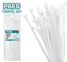 Set de 100 Amarras Plásticas 4.8mm x 300mm Blancas