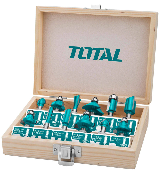 Set fresas 12mm 12pzas TOTAL - Total Tools