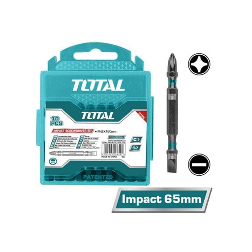 Set punta phillips de impacto PH2 doble (cruz y paleta) 10pzas TOTAL - Total Tools